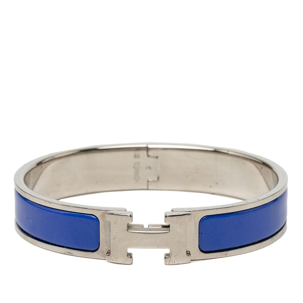 Pre-Loved Hermes Narrow Enamel Clic H Bracelet PM
